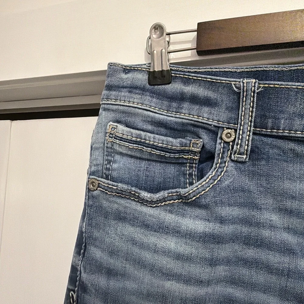 BKE Buckle Men's‎ Sz 34x32 Jake Blue Denim Stretch Jeans, Distressed GUC!